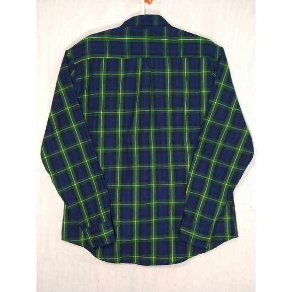RSVLTS The Connery Flannel Shirt XL Roosevelts Pockets Plaid Blue Green - Picture 2 of 9
